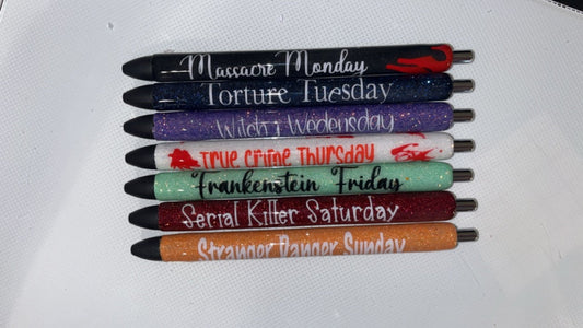 Halloween theme days of the week Set